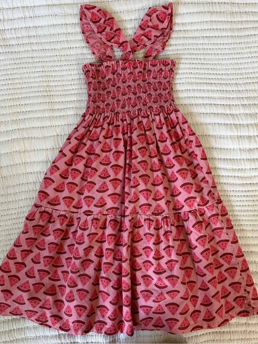 Tea Collection Linen Blend Watermelon Dress 6